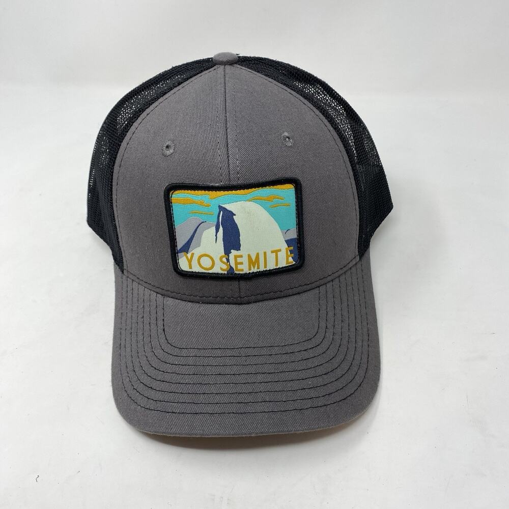 Yosemite National Park Patch Trucker Snapback Hat Mens Half Dome 2016 Gray